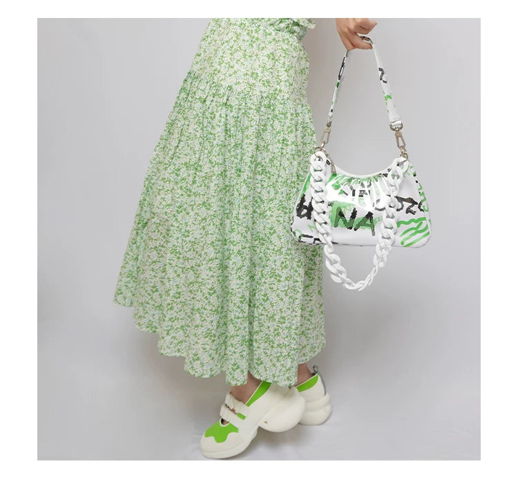 Graphic Design Chain Shoulder Bag