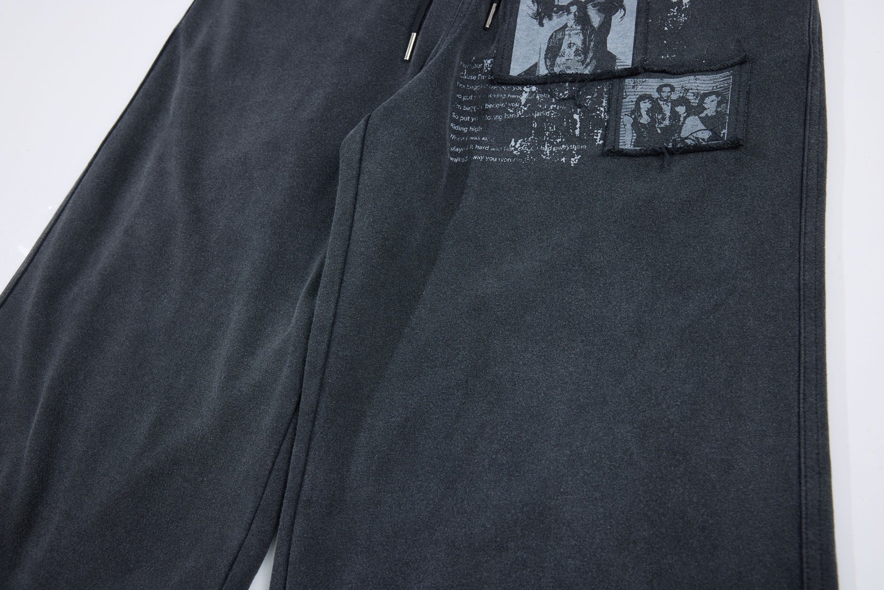 Washed Fade Graphic Wide Leg Sweatpants