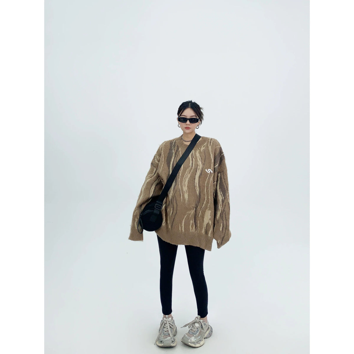 Pull oversize en maille à rayures Mrble