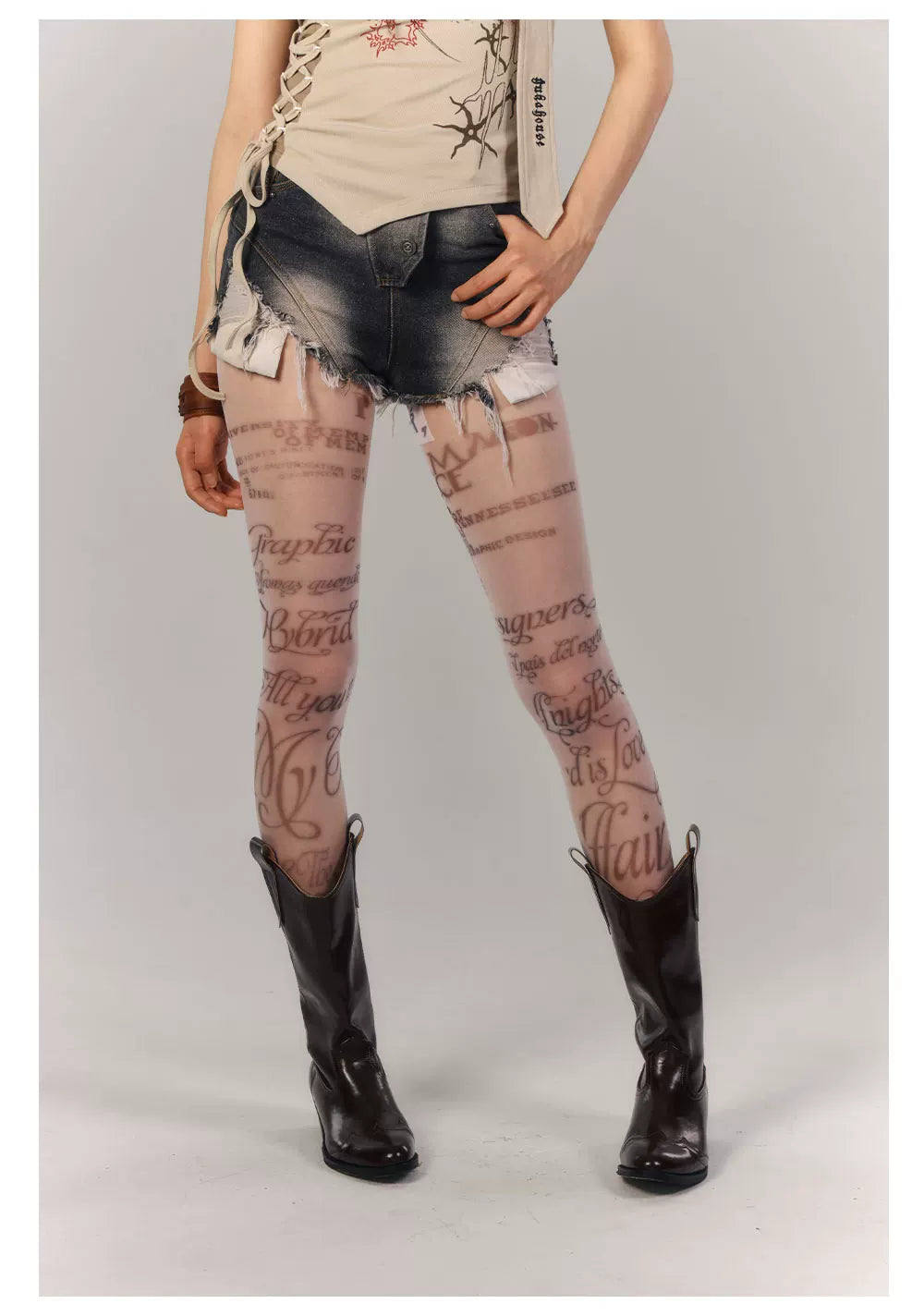 Washed Damage Fray Short Denim Jeans