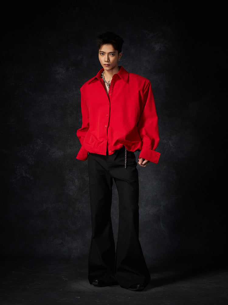 Multiple Button Waist-Fitted Hem Turn-Do