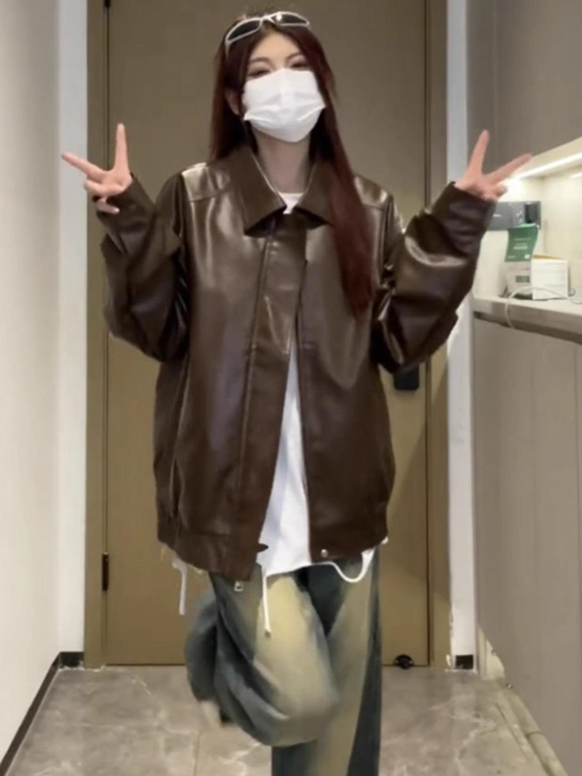 High-End Casual Loose Leather Jacket