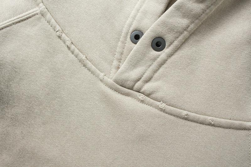 Heavyweight Washed Patch Embroidery Pullover Hoodie