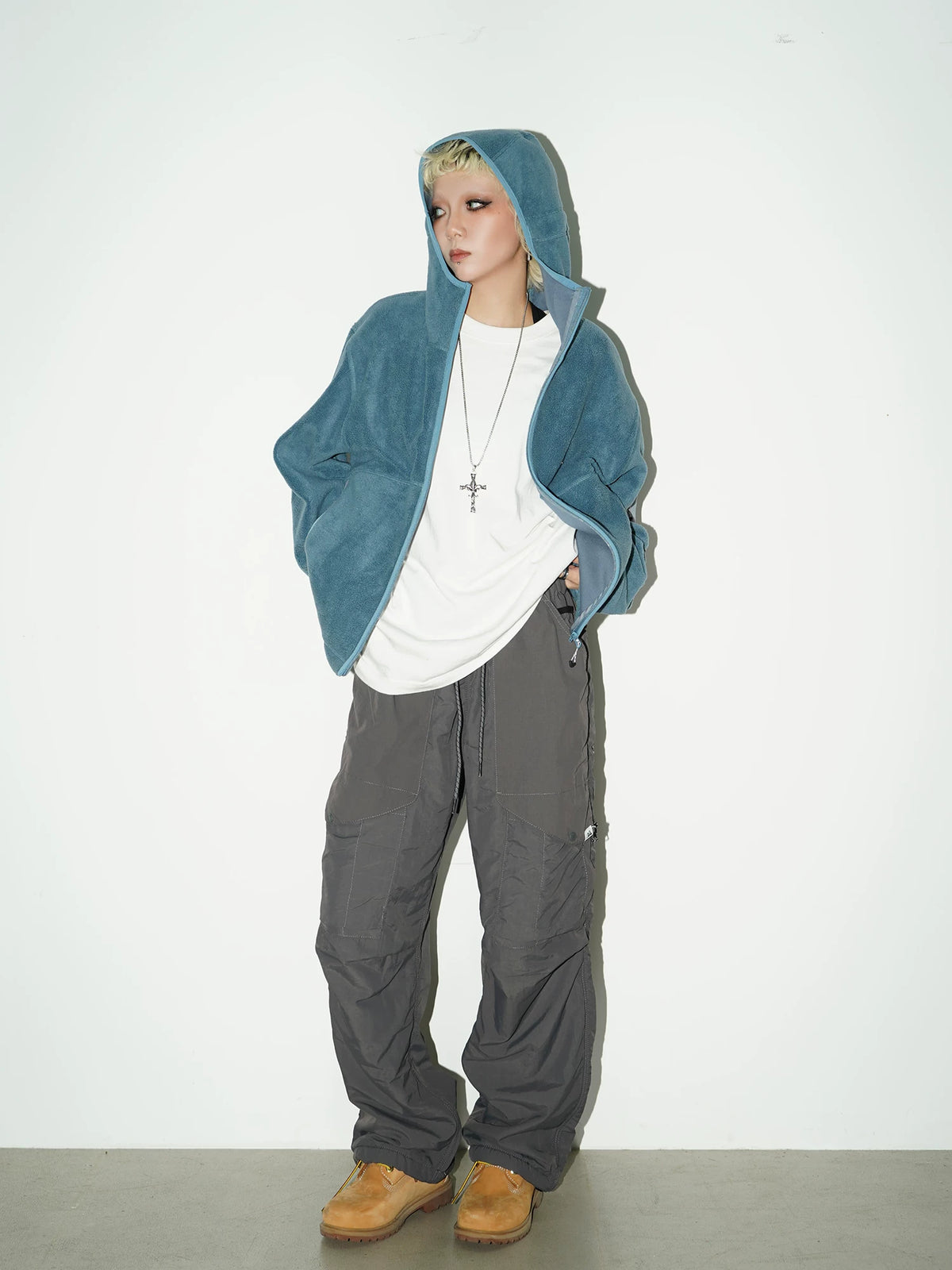 Fleece Zipper Hoodie & Drawstring Sweat Pants Setup
