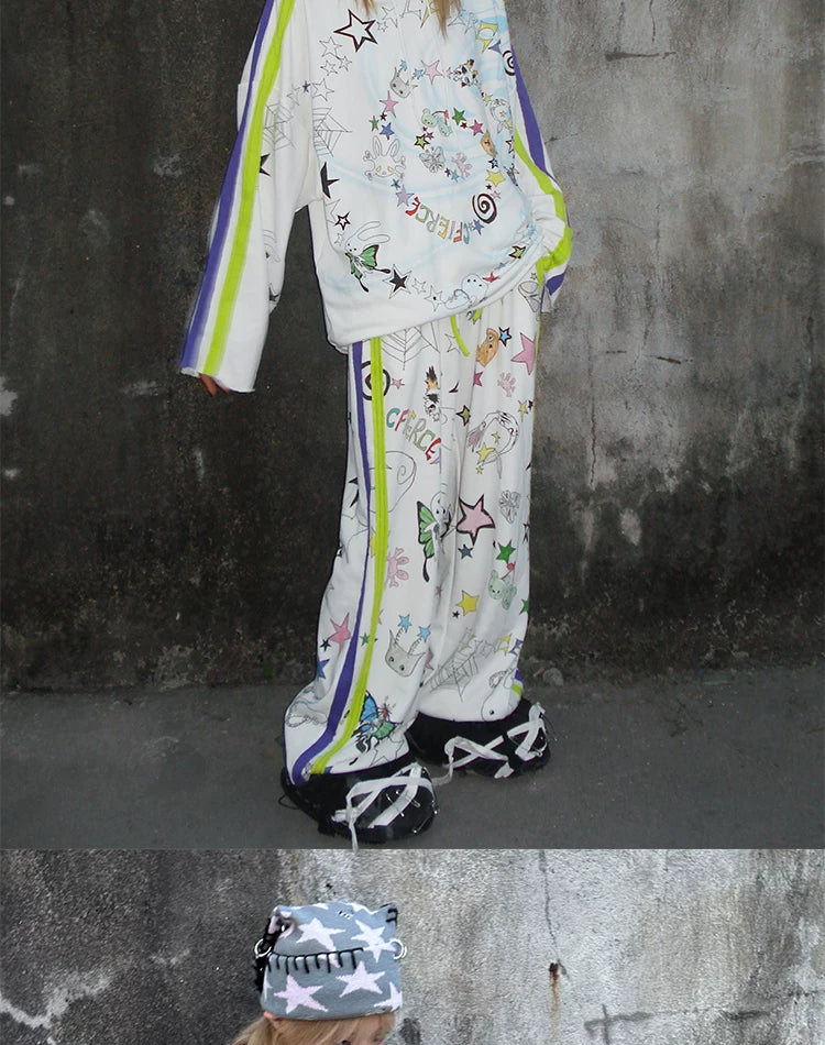 Pantalones de chándal con estampado de grafiti