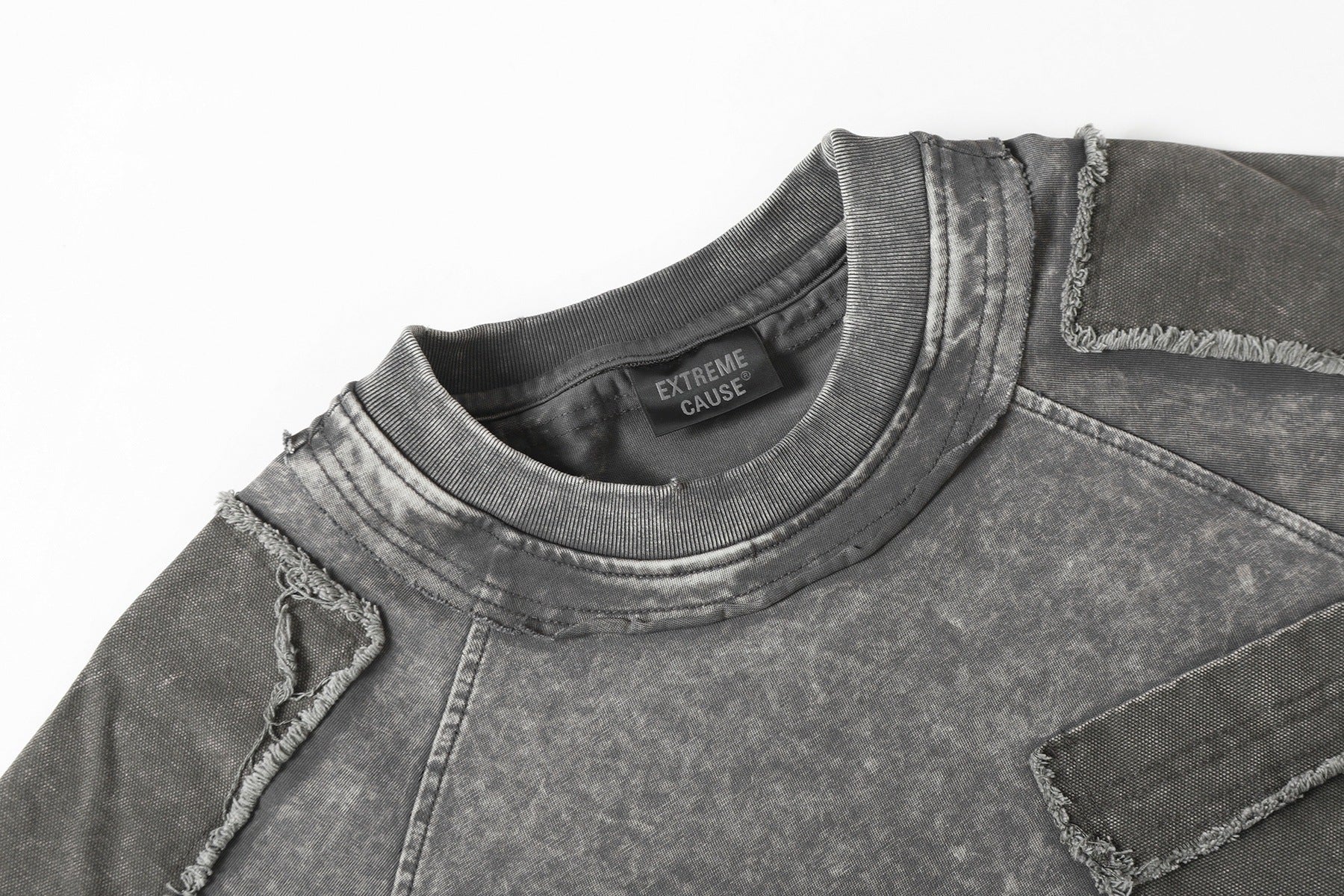 Washed Mock Neck Pocket Short Sleeve T-Shirt