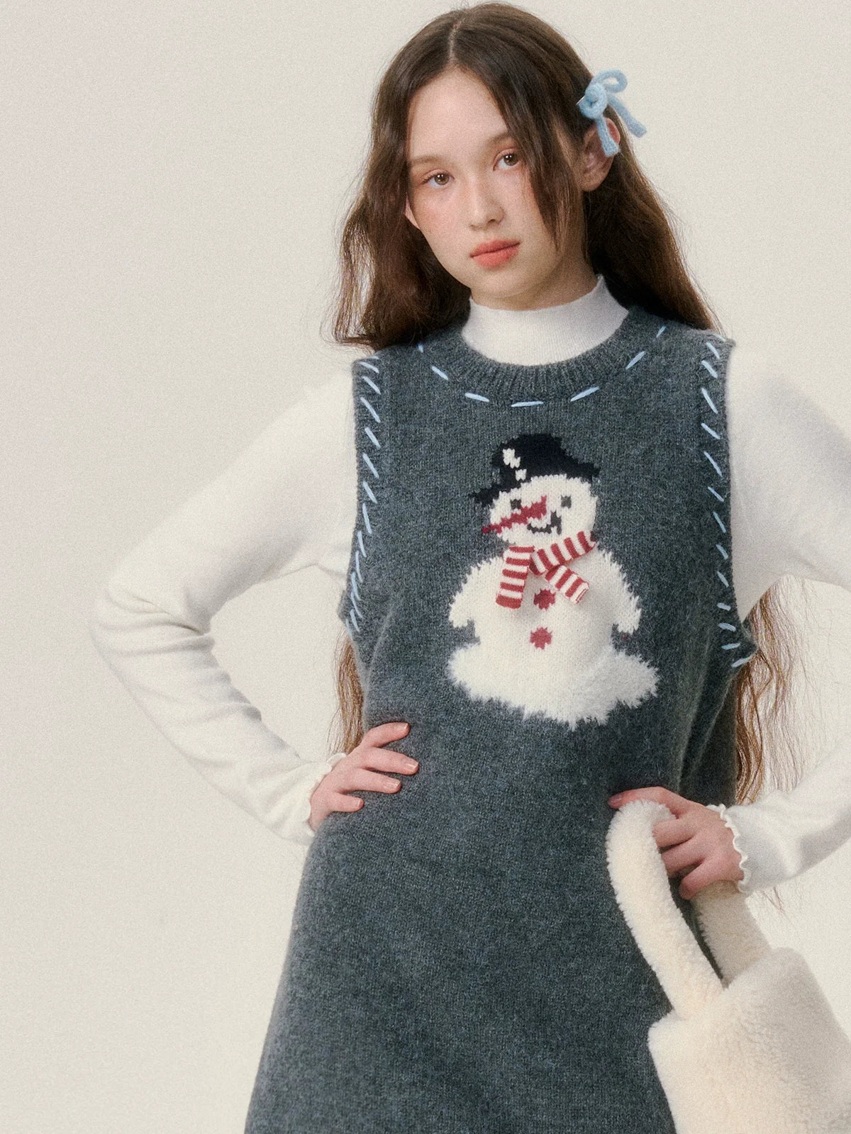 Thick Knit Vest Midi Dress
