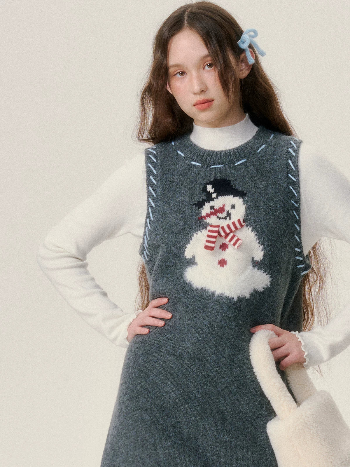 Thick Knit Vest Midi Dress