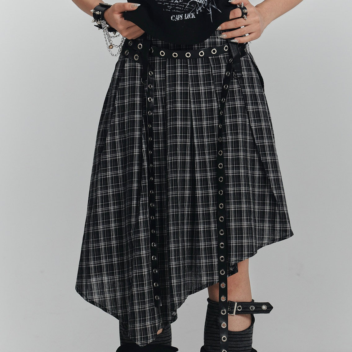 Irregular Plaid A-Line Skirt
