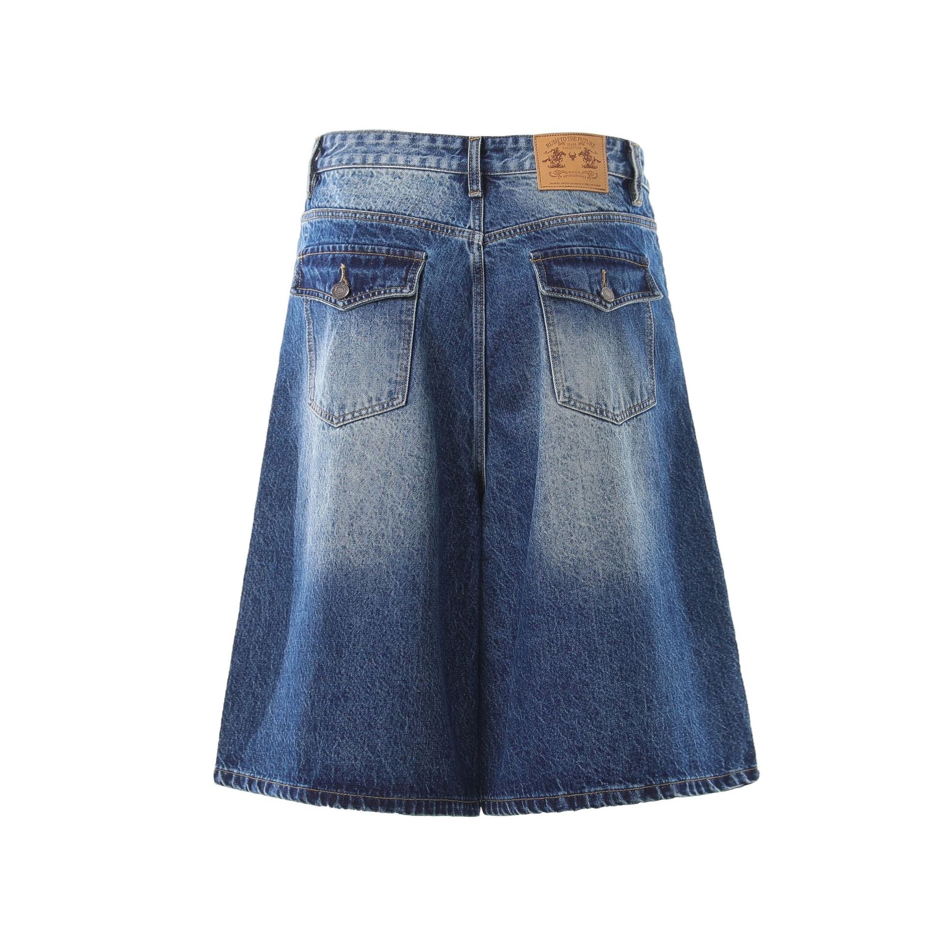 Denim Wash Wide Leg Jort