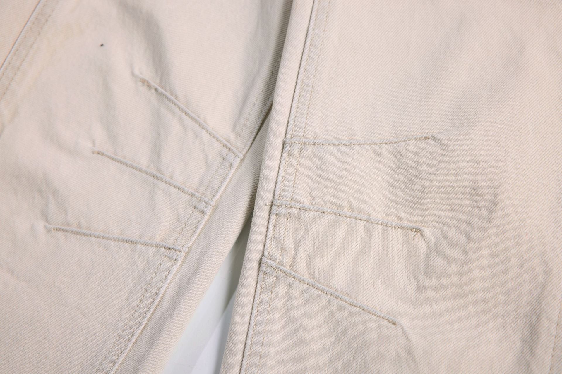 Multi-Button Curved Wide Leg Denim Jeans