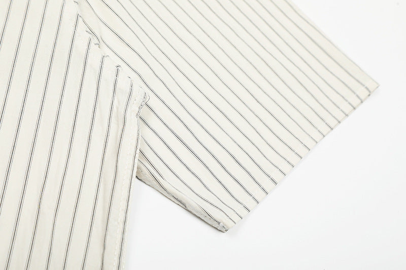 Embroidery Striped Turn-Do