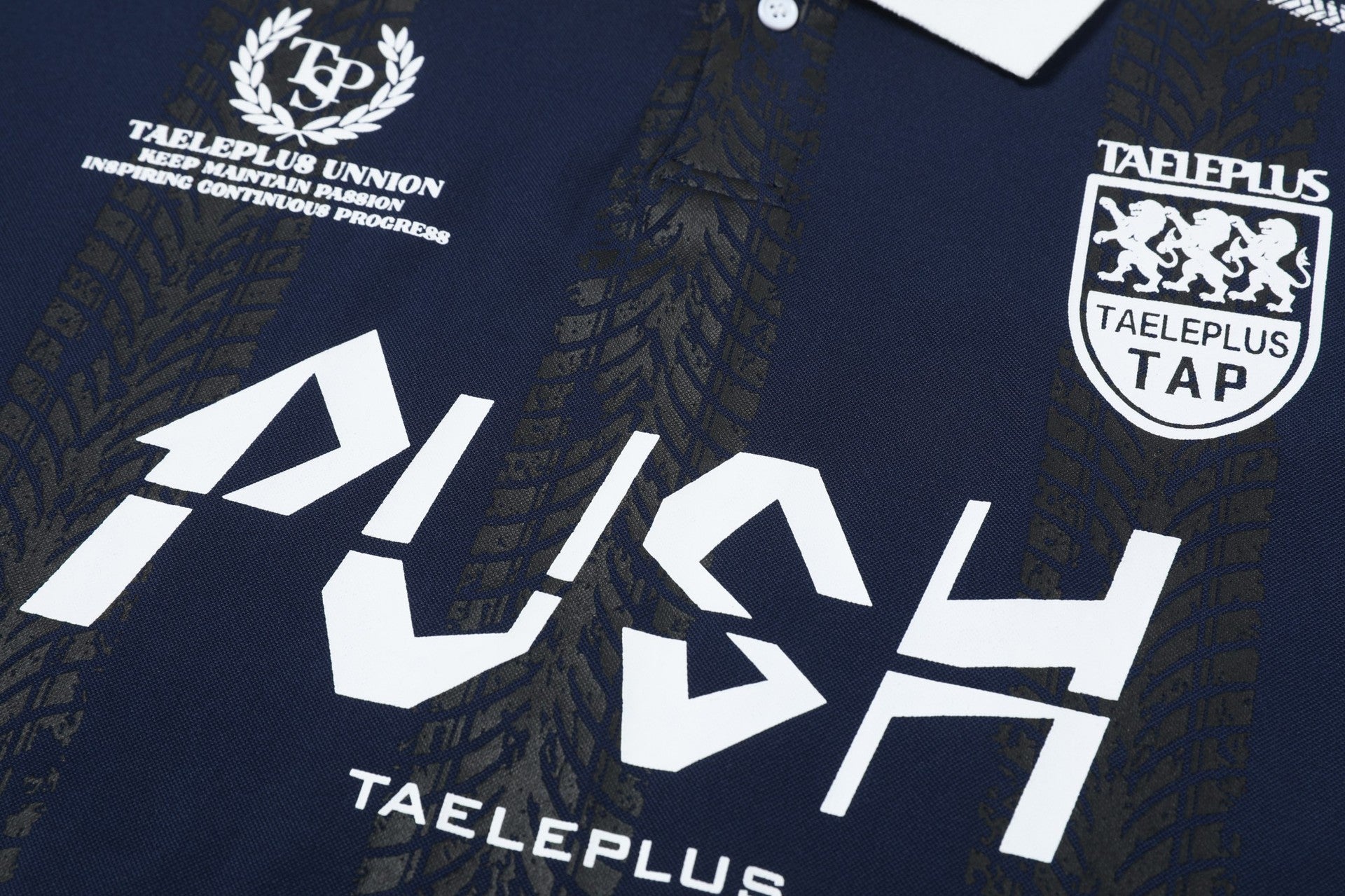 Retro Wheel Print Polo Jersey