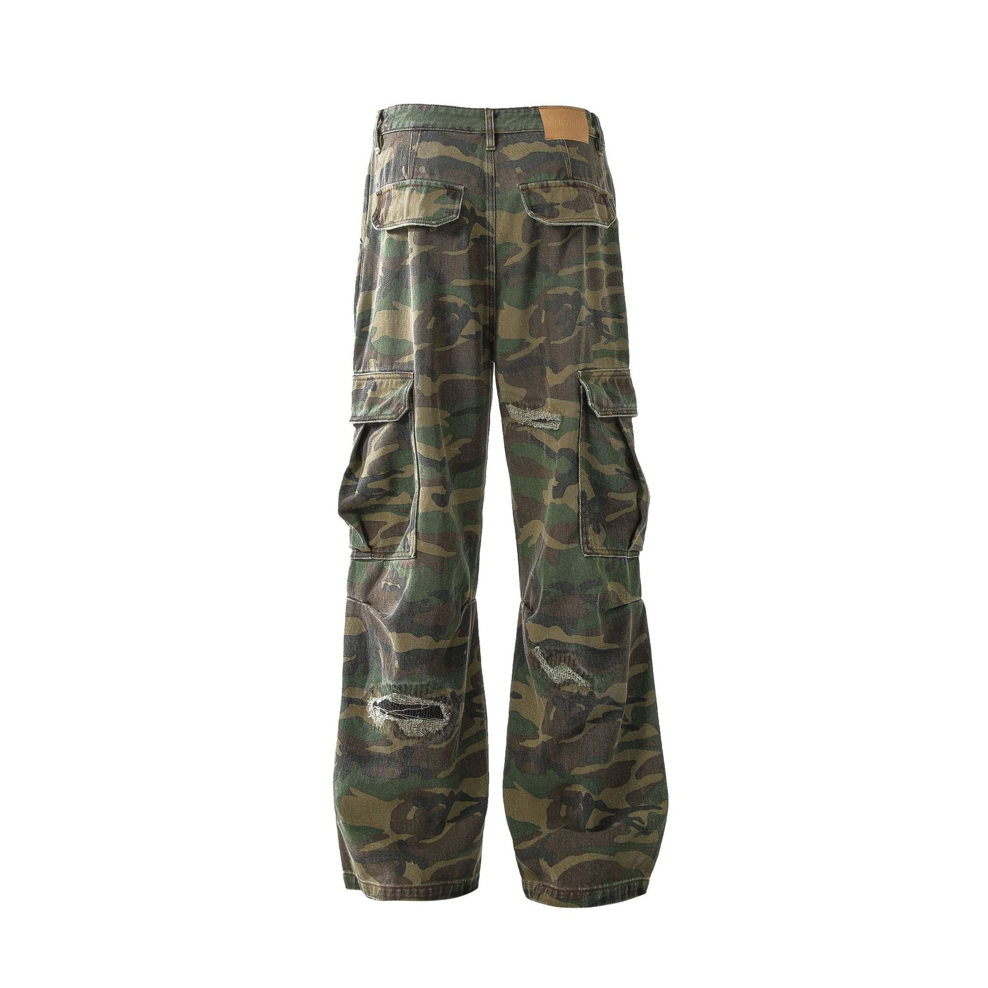 Camouflage Damage Cargo Pants