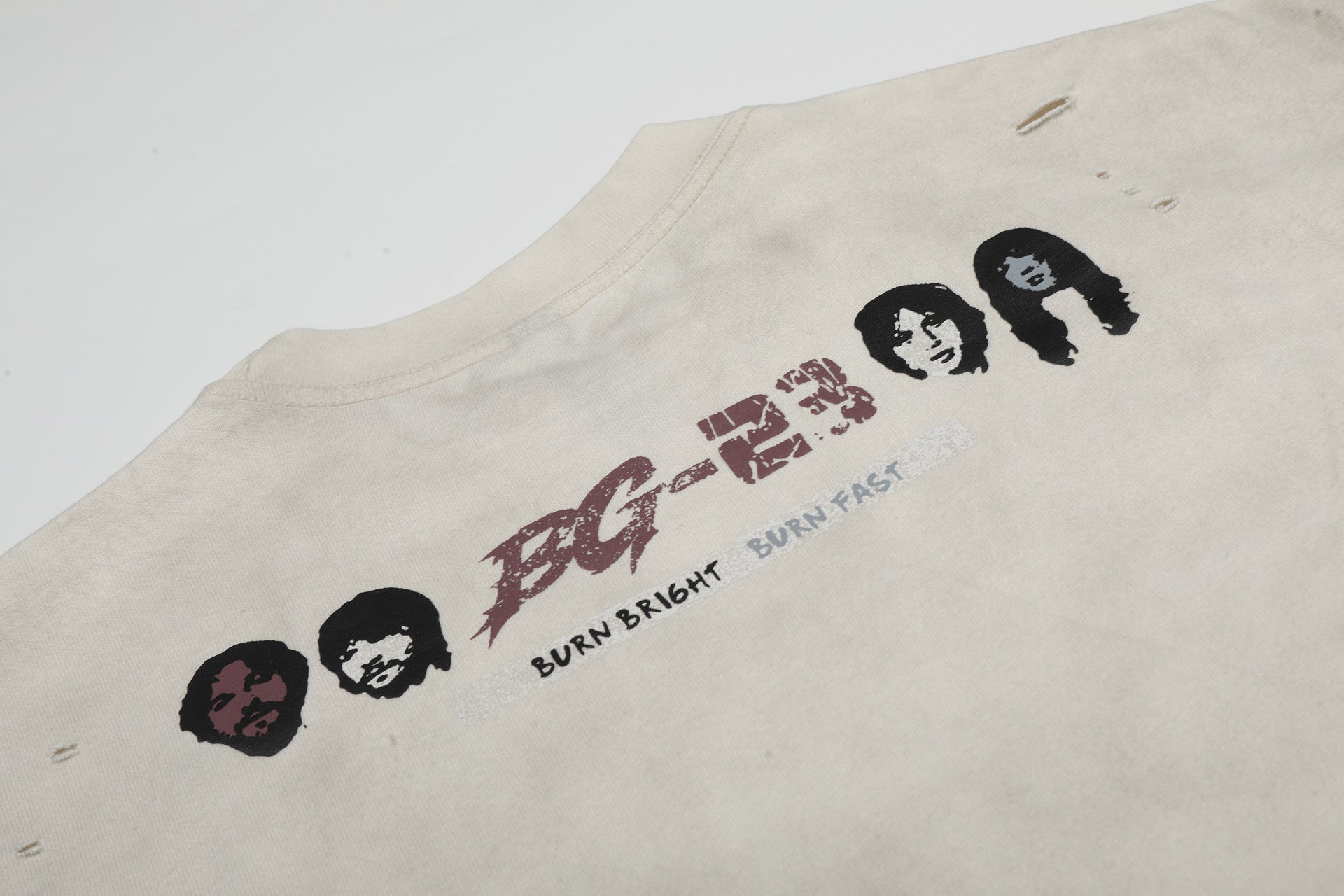 Graphic Print Dirty Dye Damage Short Sleeve T-Shirt