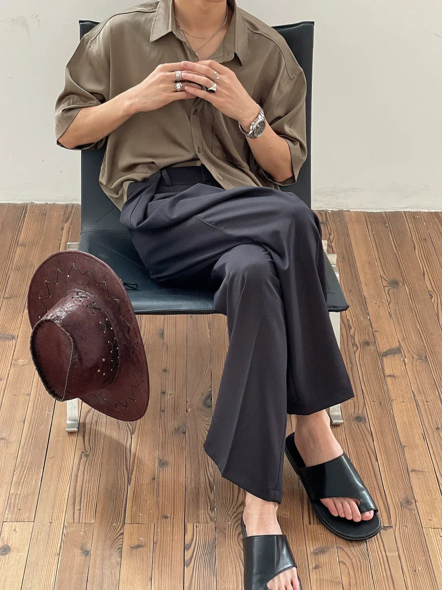 Oversize Satin Short Sleeve Shirt