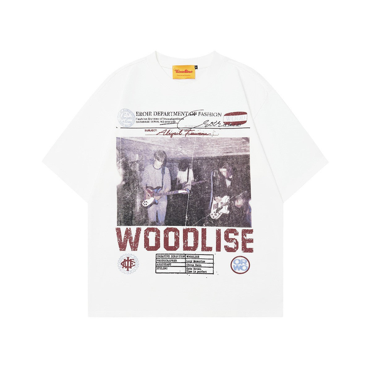 Band Print Oversize Short Sleeve T-Shirt