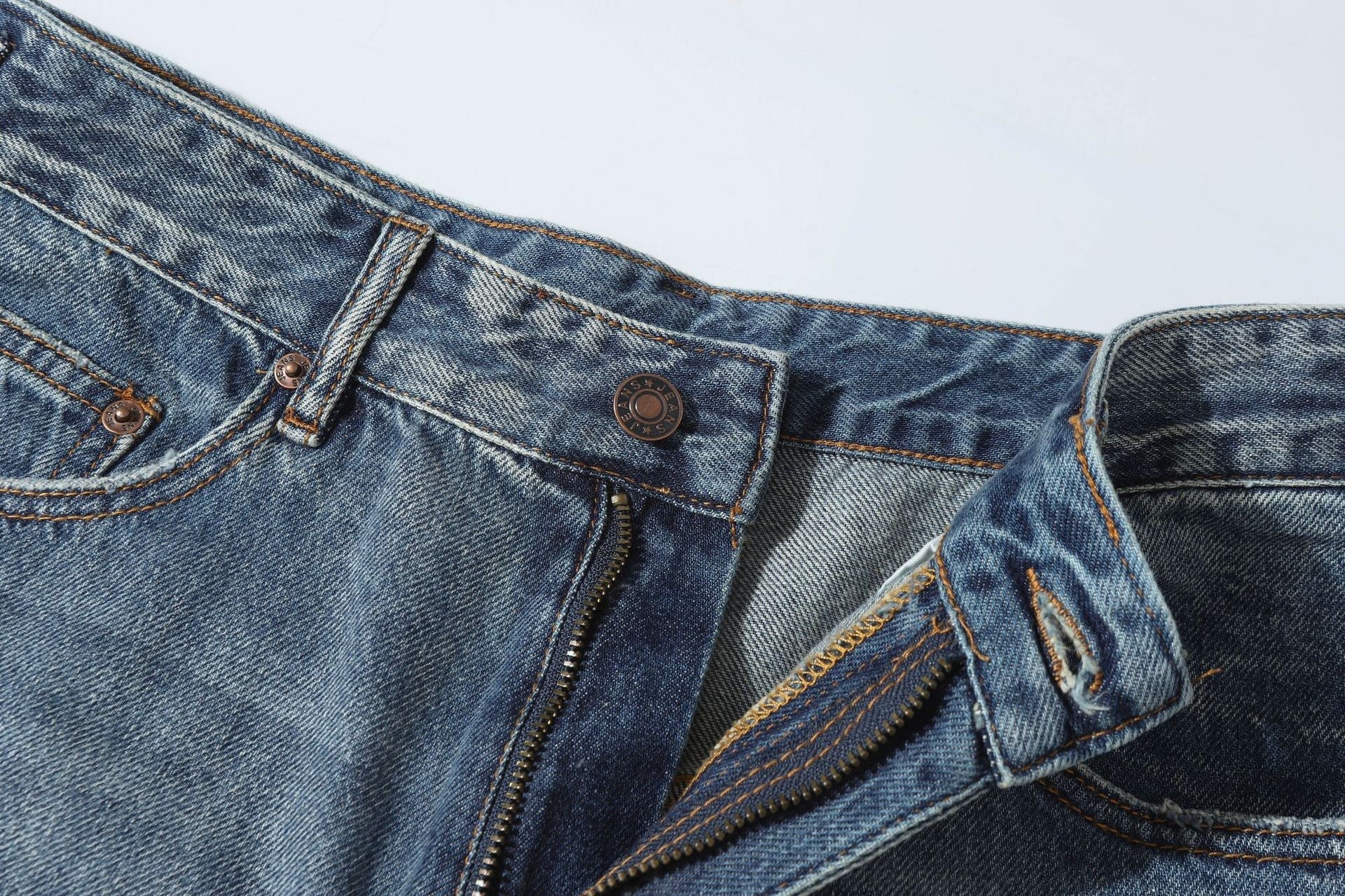 Washed Damage Denim Jort