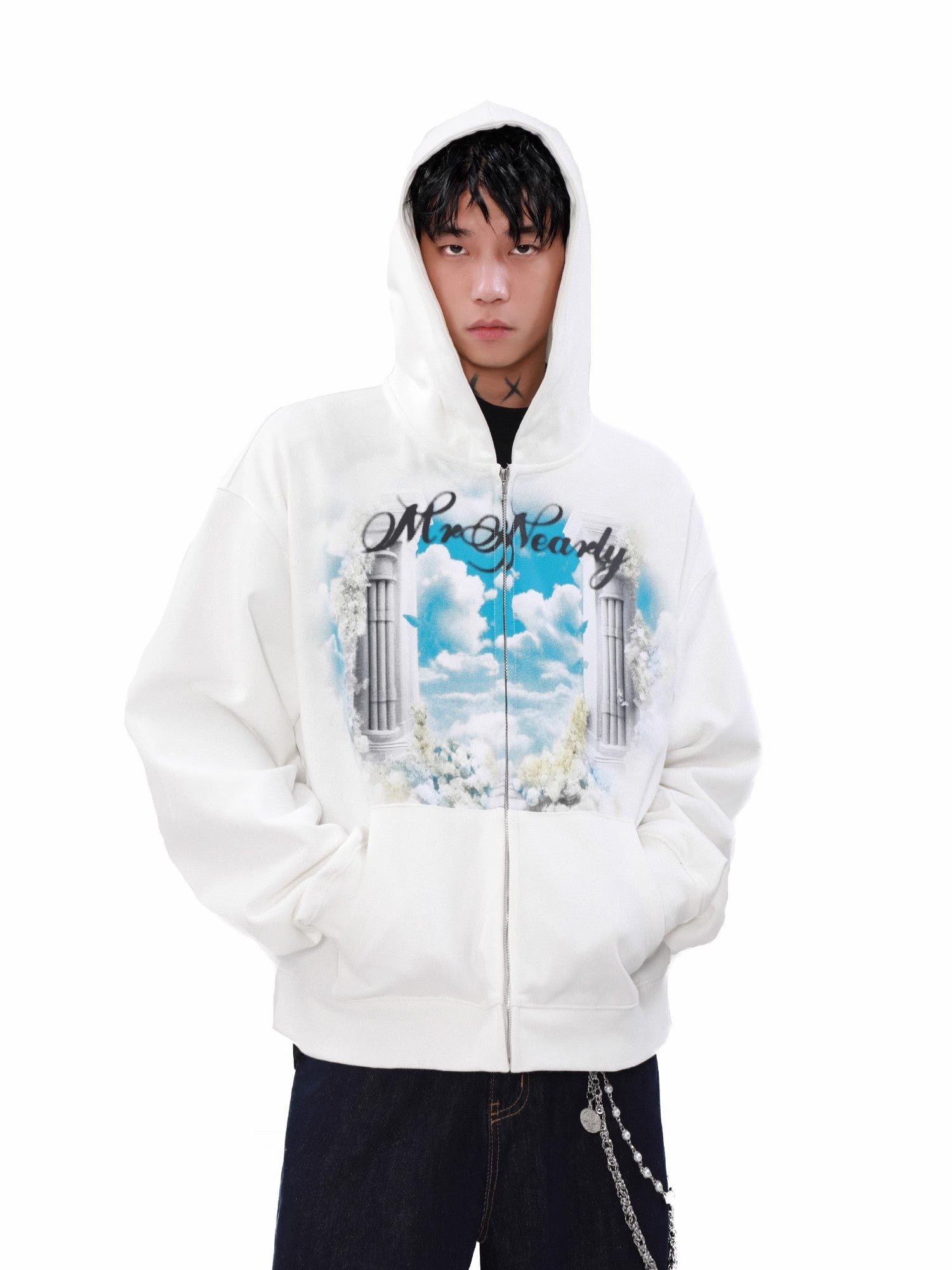 Eden Print Zipper Hoodie