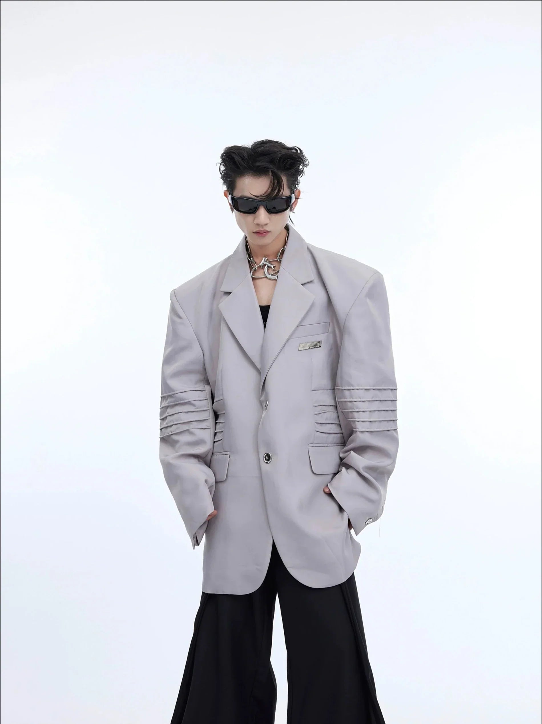 Oversize Pleats Tailored Jacket