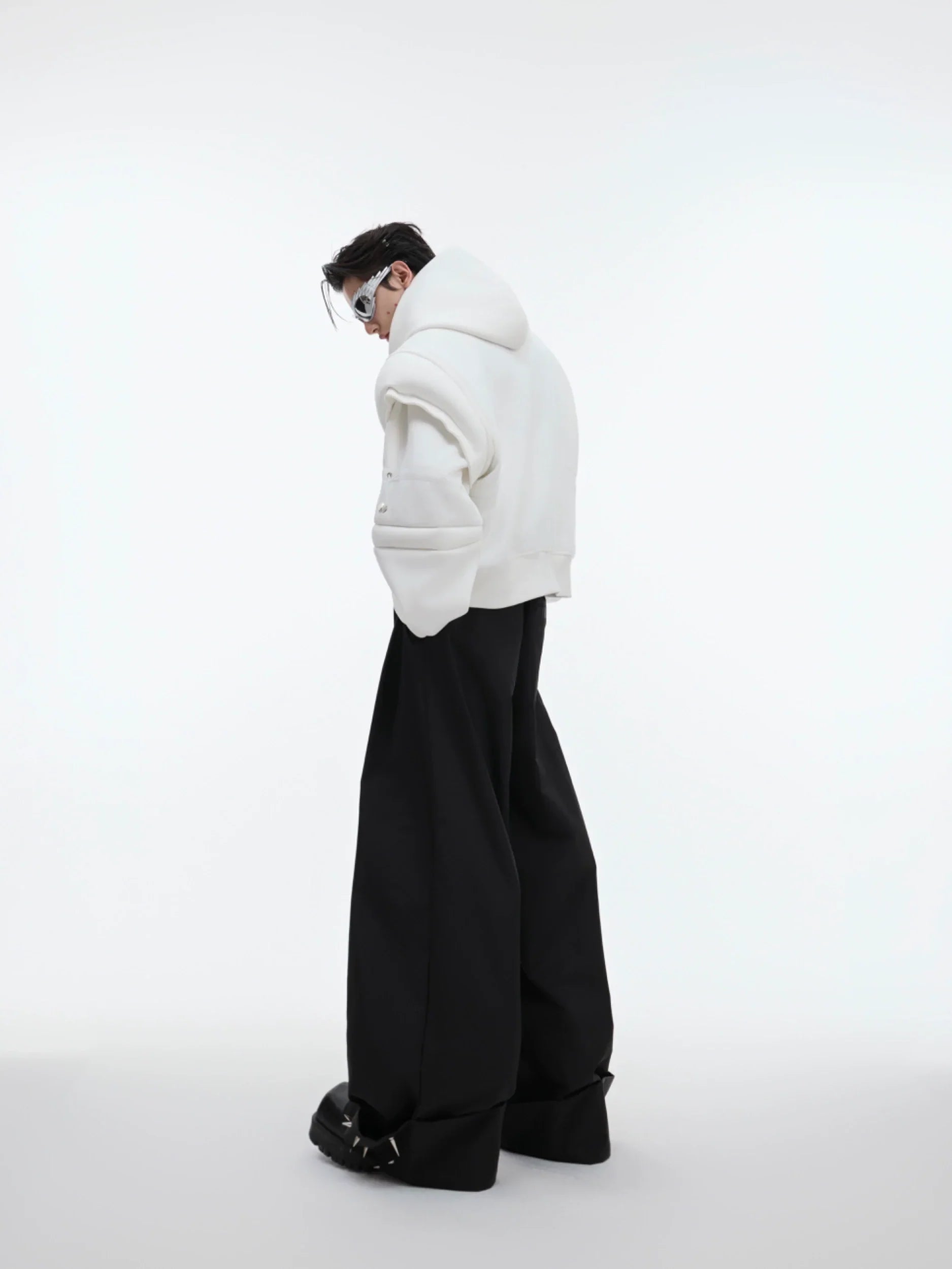 오버사이즈 3차원 해체 후드 티셔츠