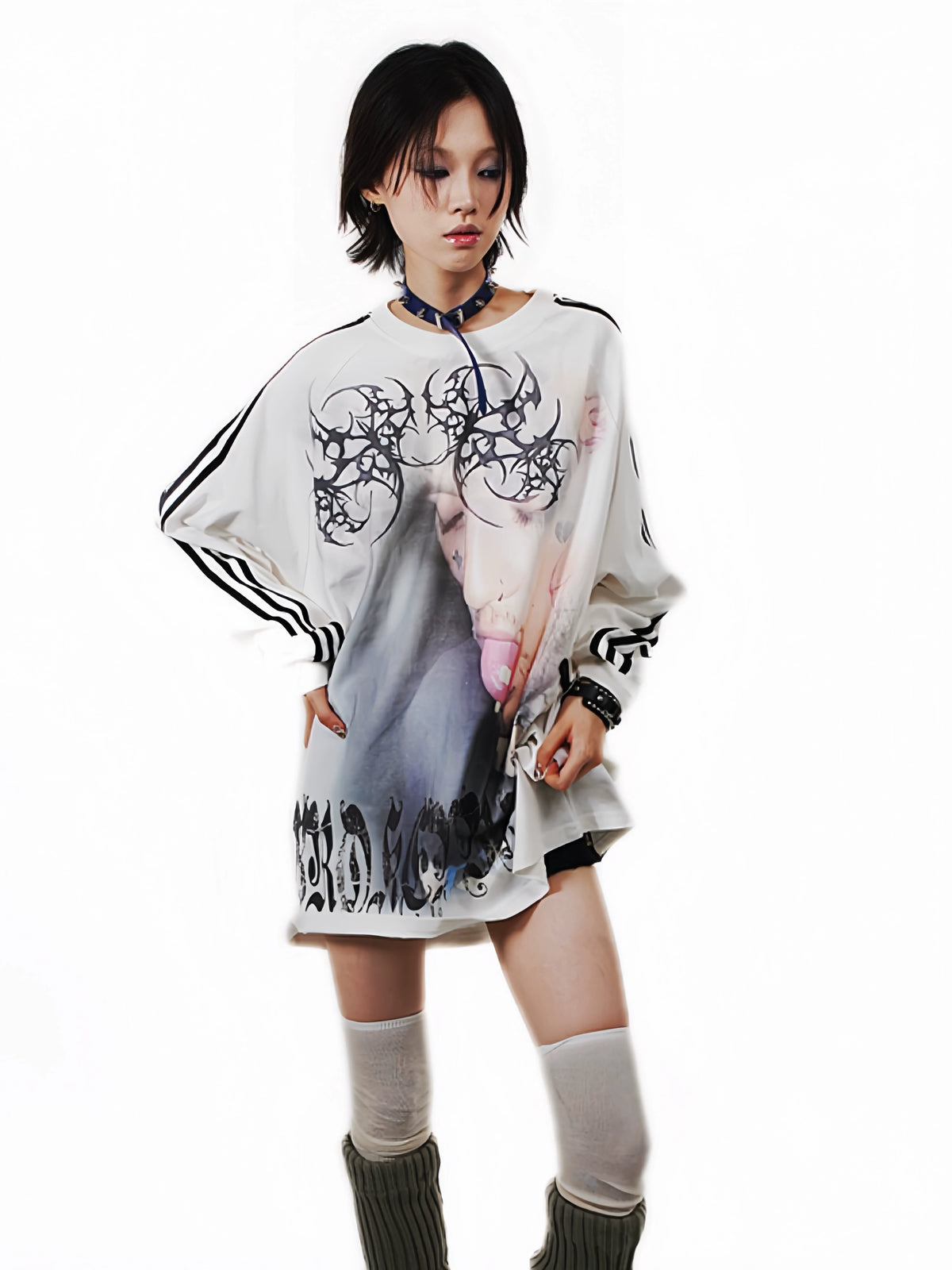 Gothic Heavyweight Side Stripe Long Sleeve T-Shirt