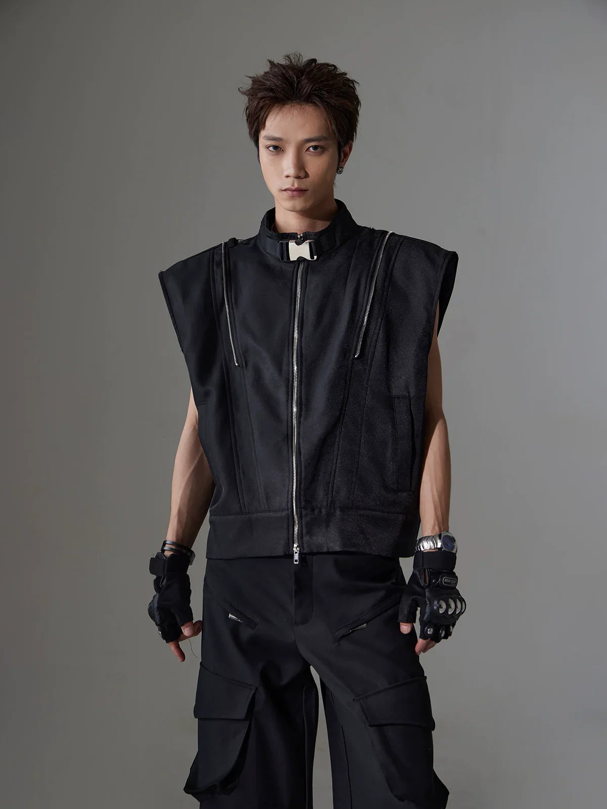 Heavyweight Shoulder-Pad Sleeveless Shirt
