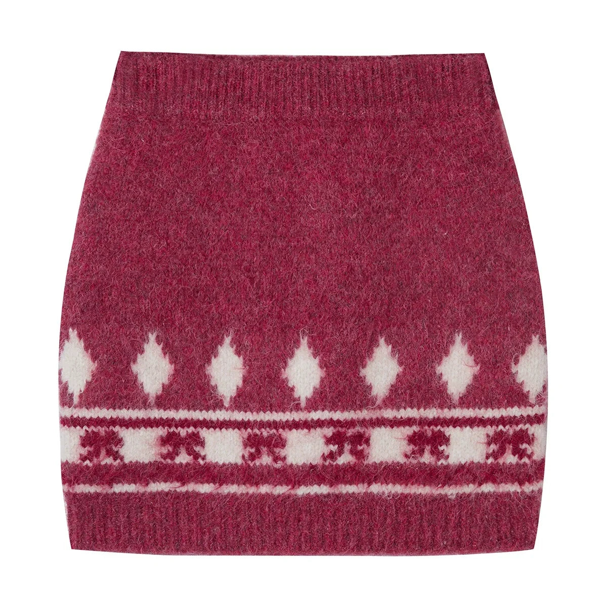 Jacquard Knit Sweater & Short Skirt Setup