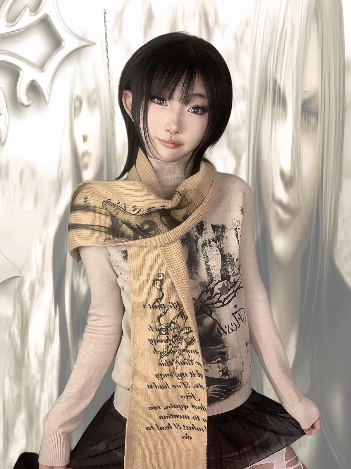 Cartoon Knit Scarf
