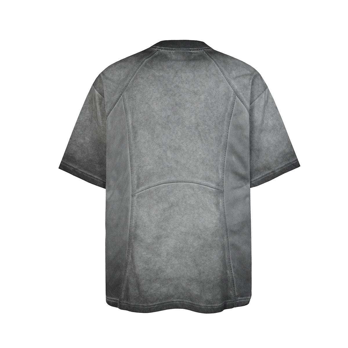 Washed Mesh Panel Short Sleeve T-Shirt