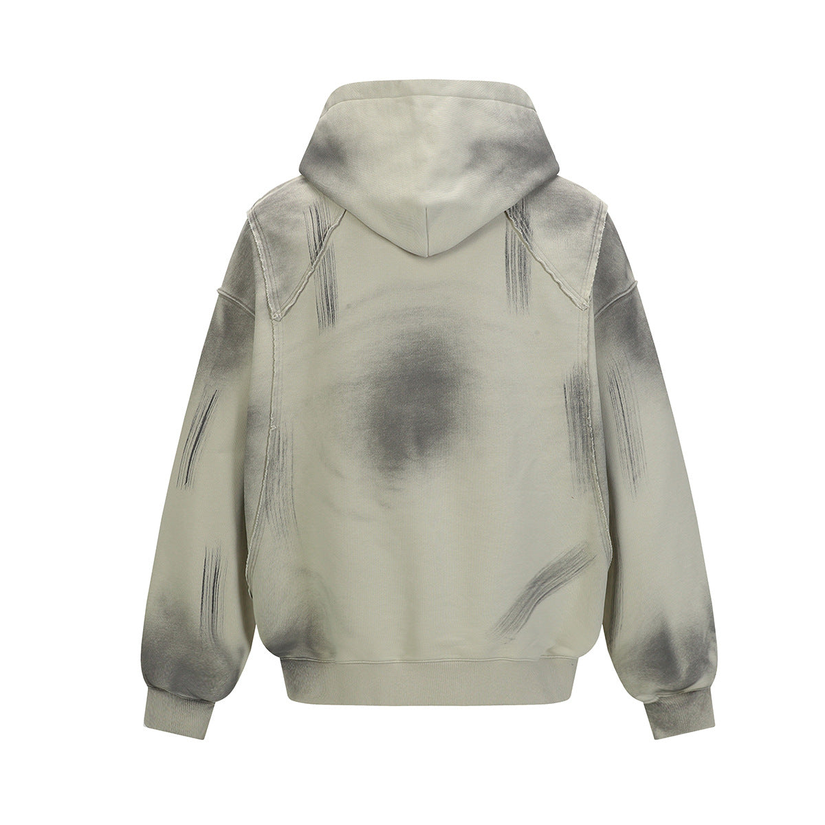 Spray Paint Wash Raw Edge Pullover Hoodie
