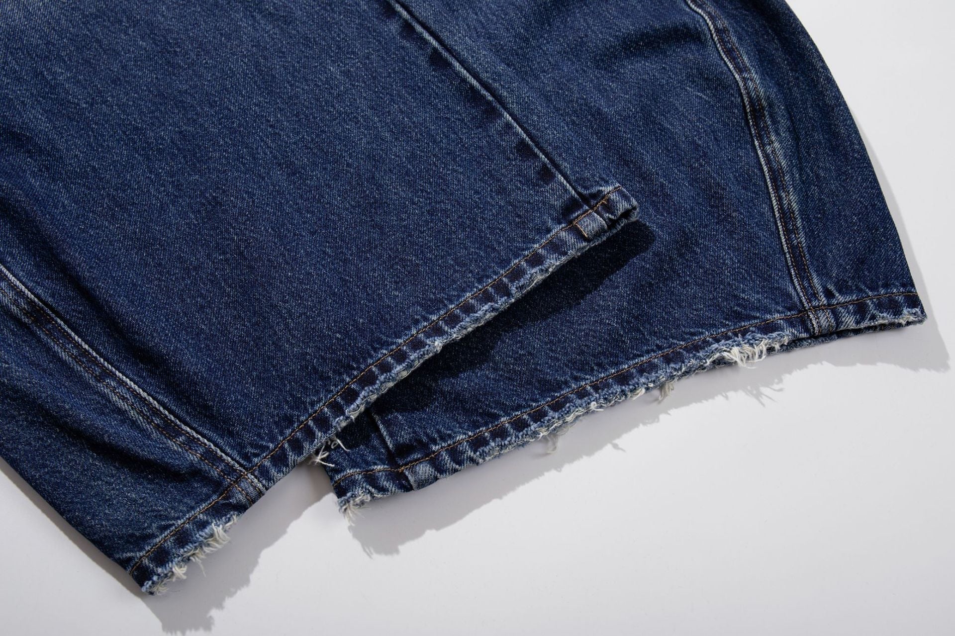 Star Print Curved Wide Leg Denim Jeans