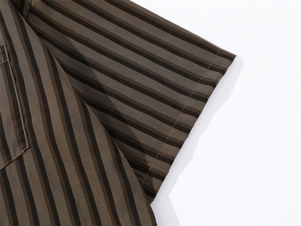 Camicia a righe retrò con 2 tasche