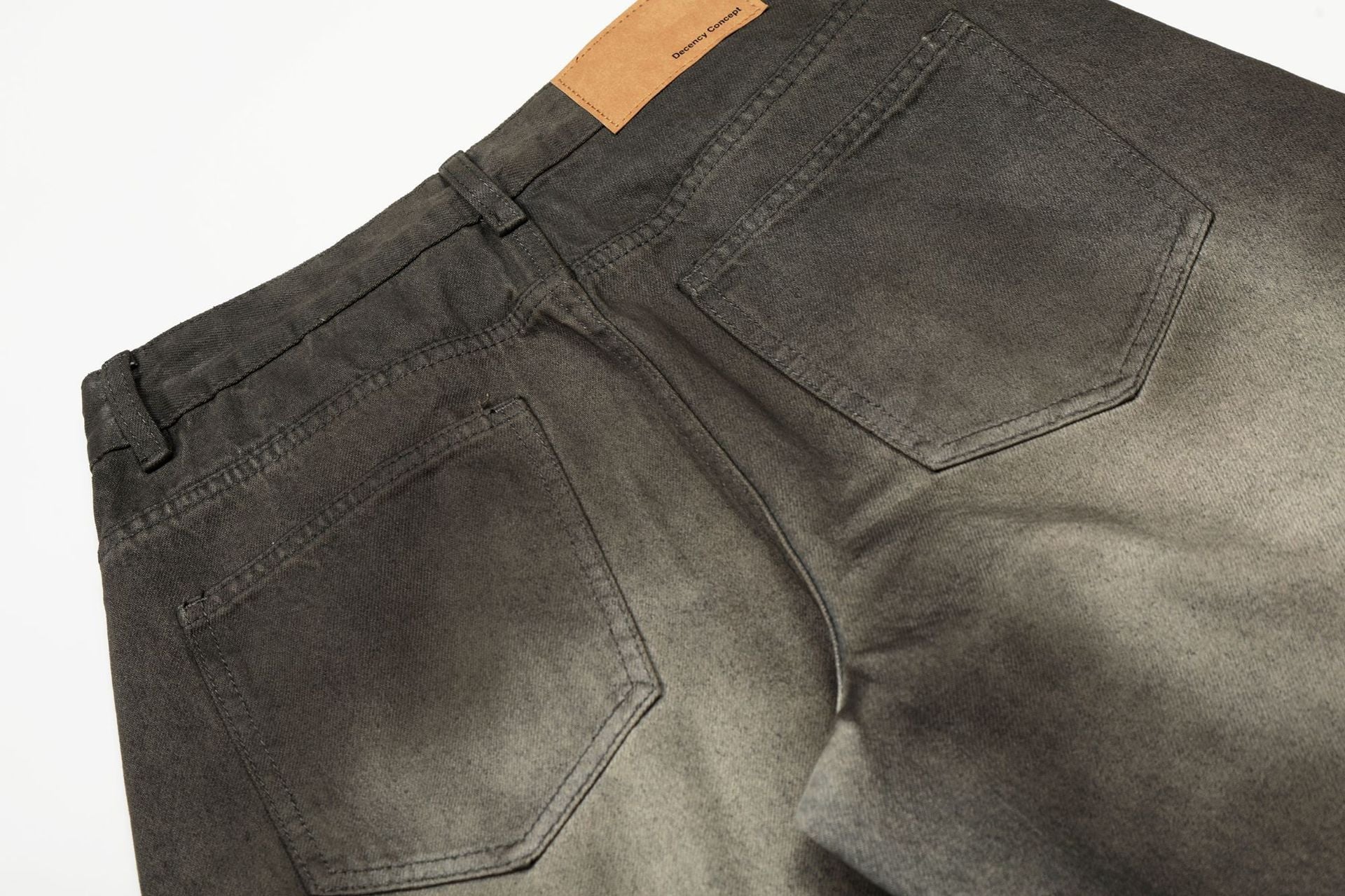 Dirty Washed Curved Denim Jeans