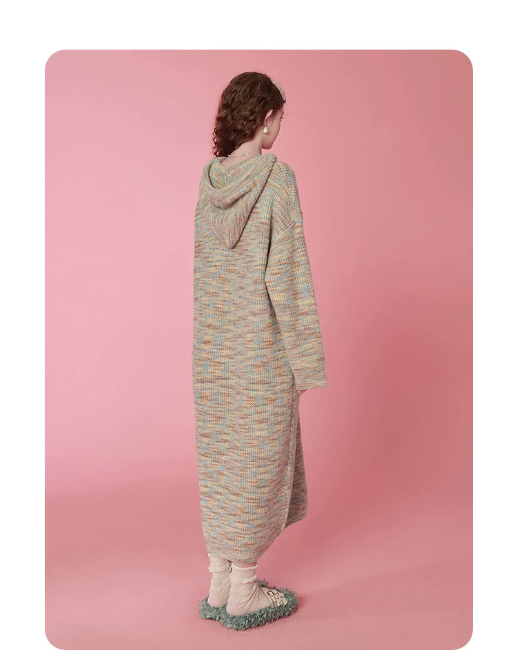 Hooded Knit Sweater Dress