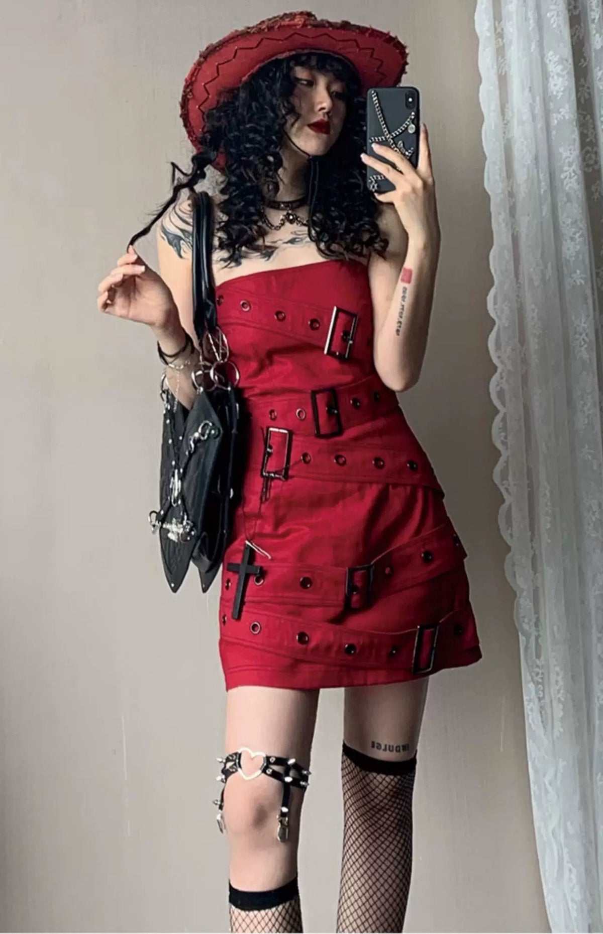 Denim Metal Hardware Sleeveless Dress
