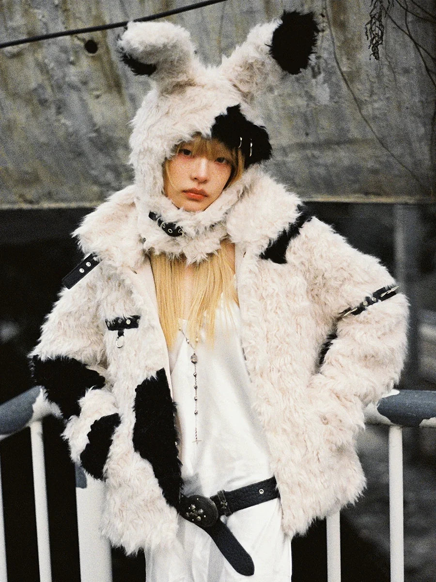 Patchwork Fake Fur Jacket