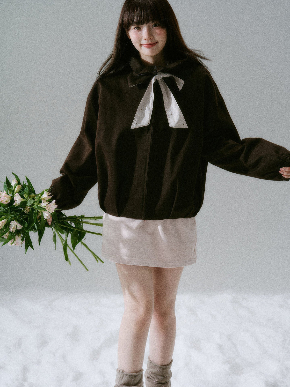 Bow Tie Collar Oversize Jacket