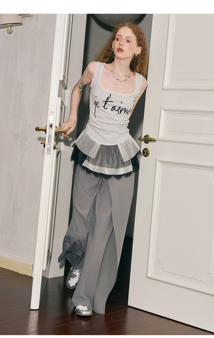 Wide Leg Floor Dropping Trousers