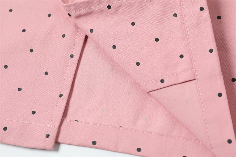 Chemise décontractée à pois croisés