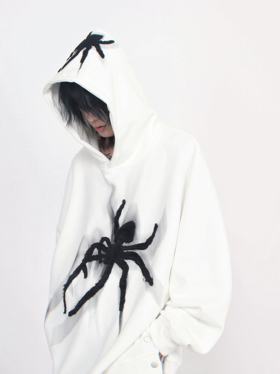 Vintage High Street Spider Embroidery Hoodie