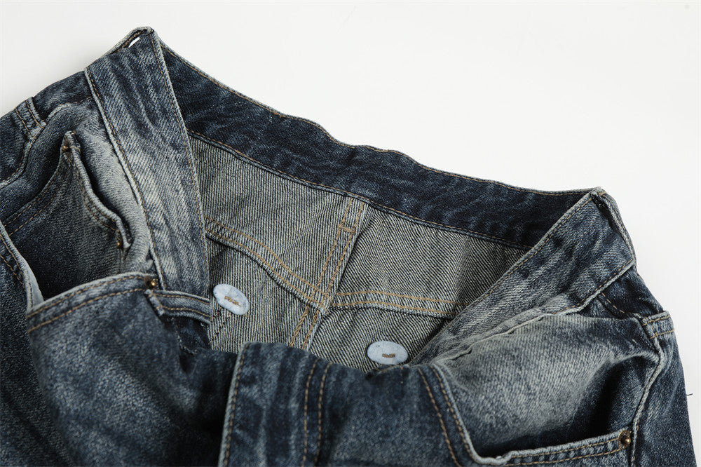 Faded Gradient Wide-Leg Denim Jeans