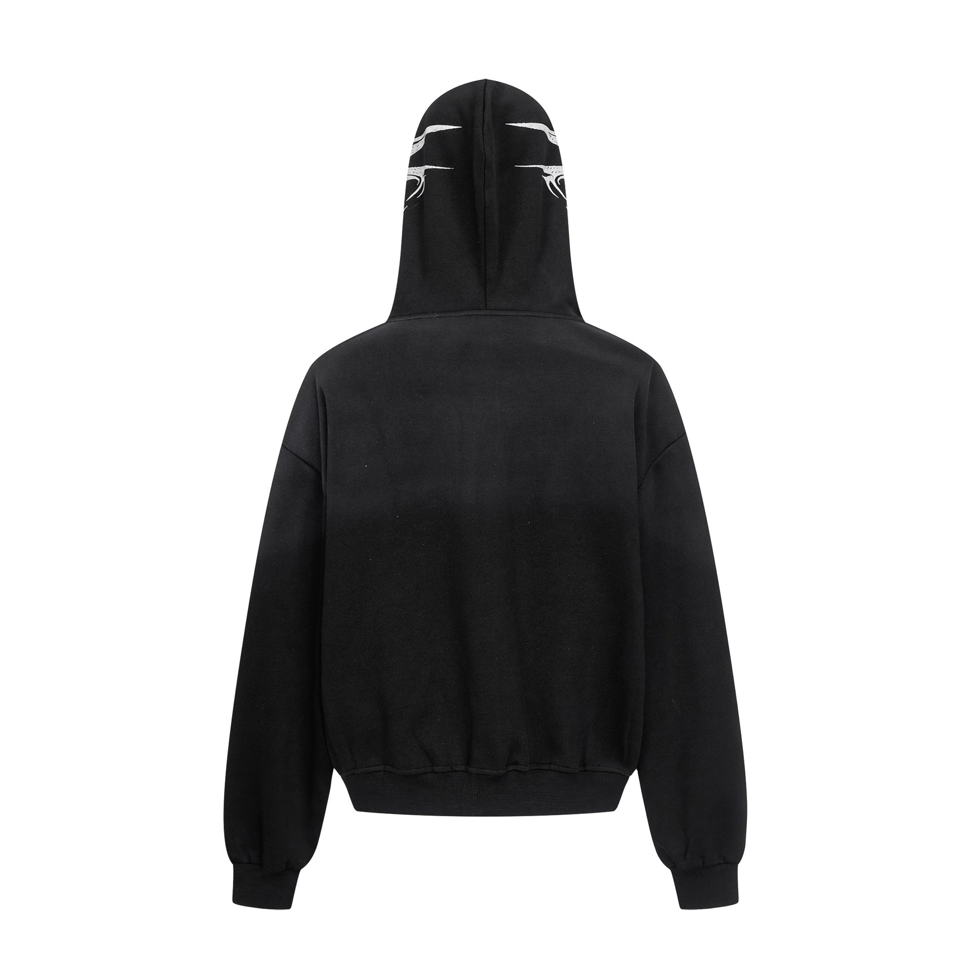 Letter Tribal Print Zipper Hoodie