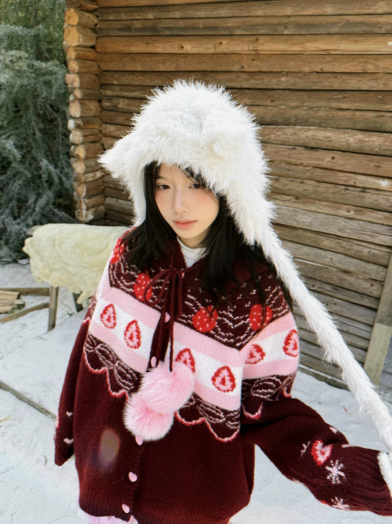 Strawberry Cake Knit Cardigan