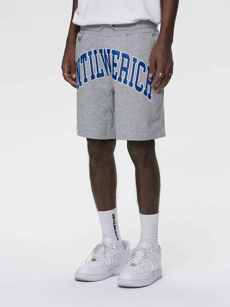 Graphic Letter Drawstring Sporty Short Pants