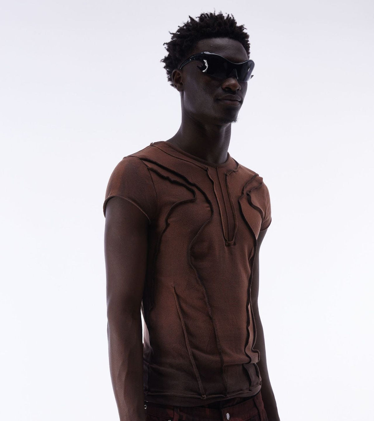 Washed Deconstruction Layered Short Sleeve T-Shirt