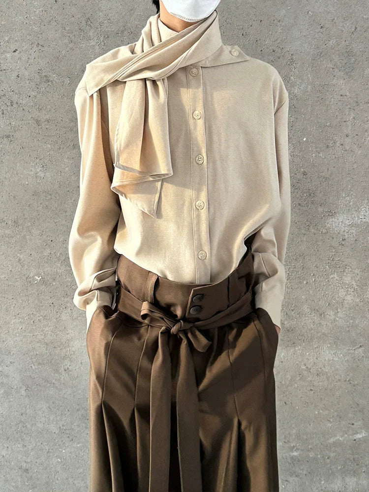 Chinese Style Standing-Collar Long Sleeve Shirt