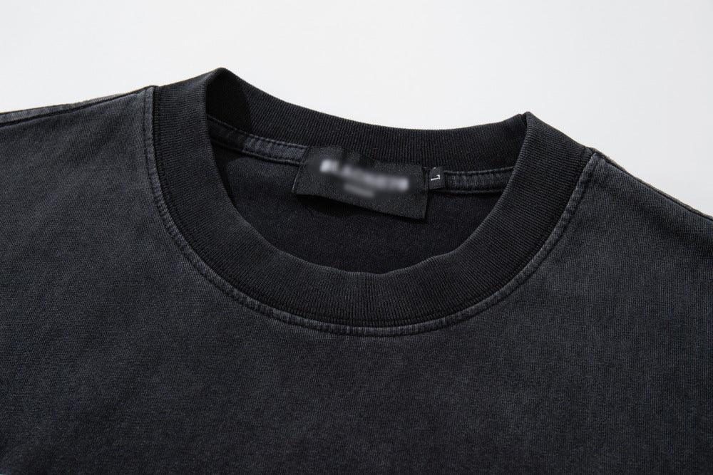 Verblasstes Einhorn-Rundhalst-Shirt