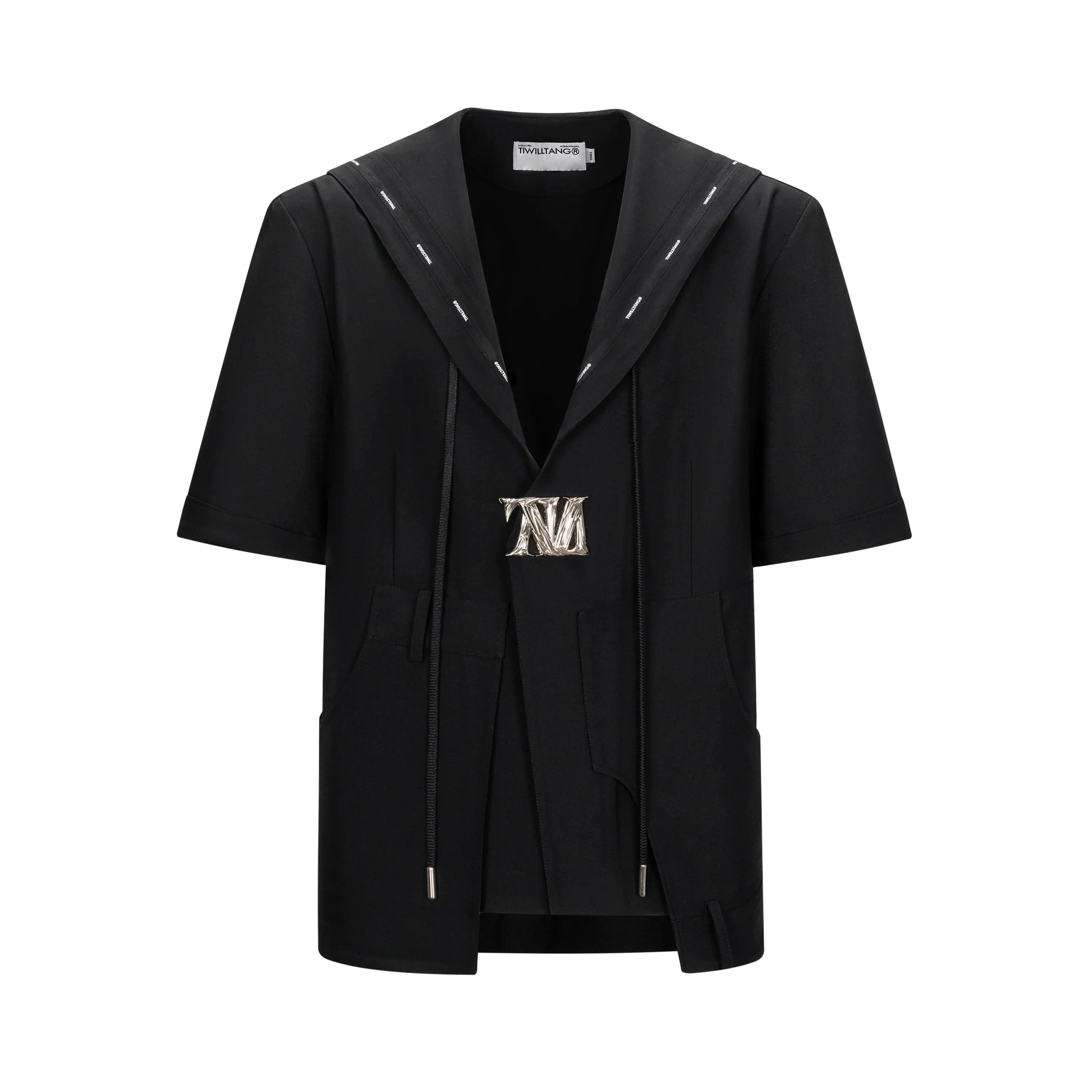 Sailor Collar V-neck Long Sleeve Shirt & Short Sleeve Shirt & Wide Leg Trousers & Short Trousers Setup