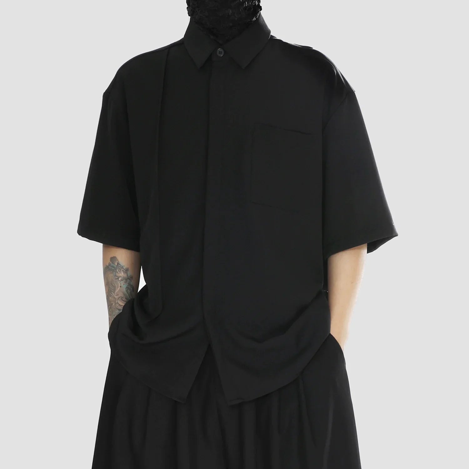 Plain Design Oversize Short Sleeve Shirt